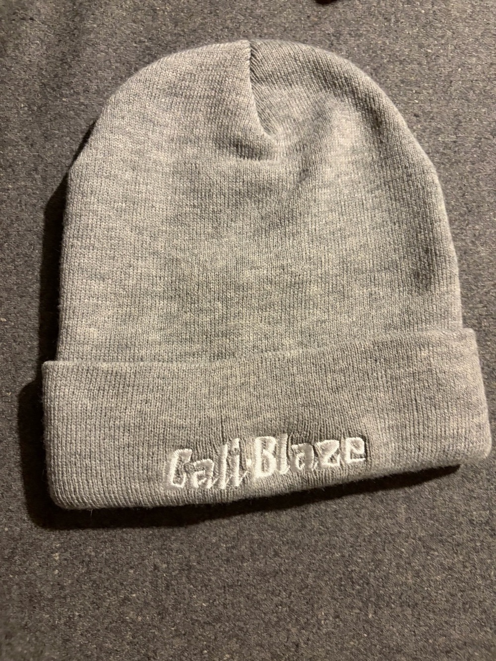 Cali Blaze Embroidered Gray Beanie